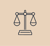 Scales of justice line drawing on tan